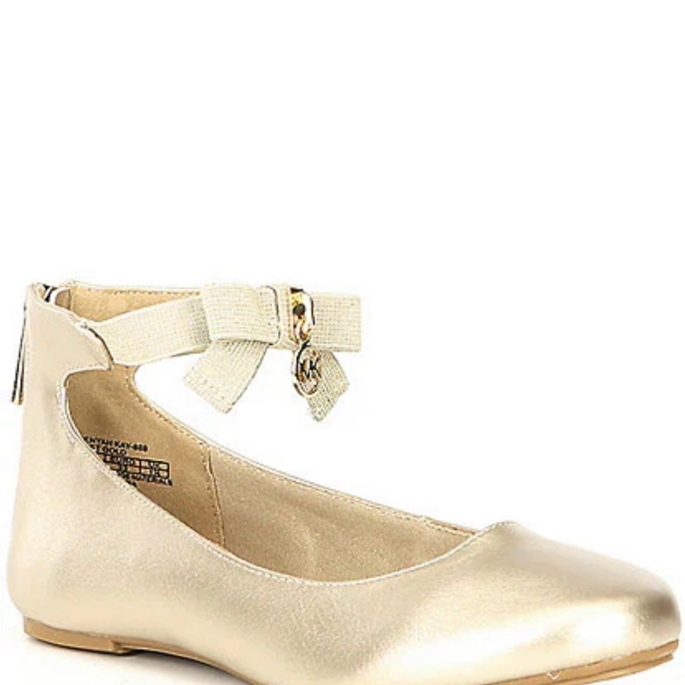 Michael Kors Gold Ankle Strap Flats